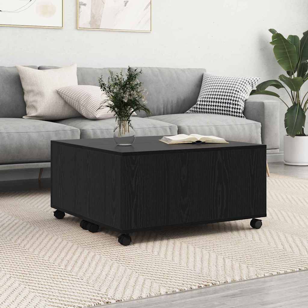 Couchtisch Schwarz Eichen-Optik 75 x 75 x 38 cm Holzwerkstoff
