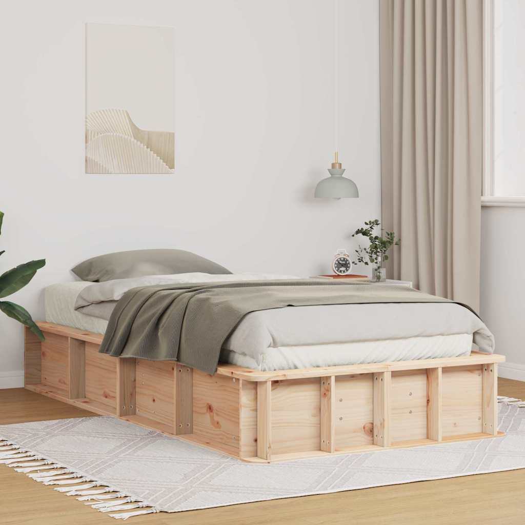 Bettrahmen Braun 90 x 190 cm Massives Kiefernholz