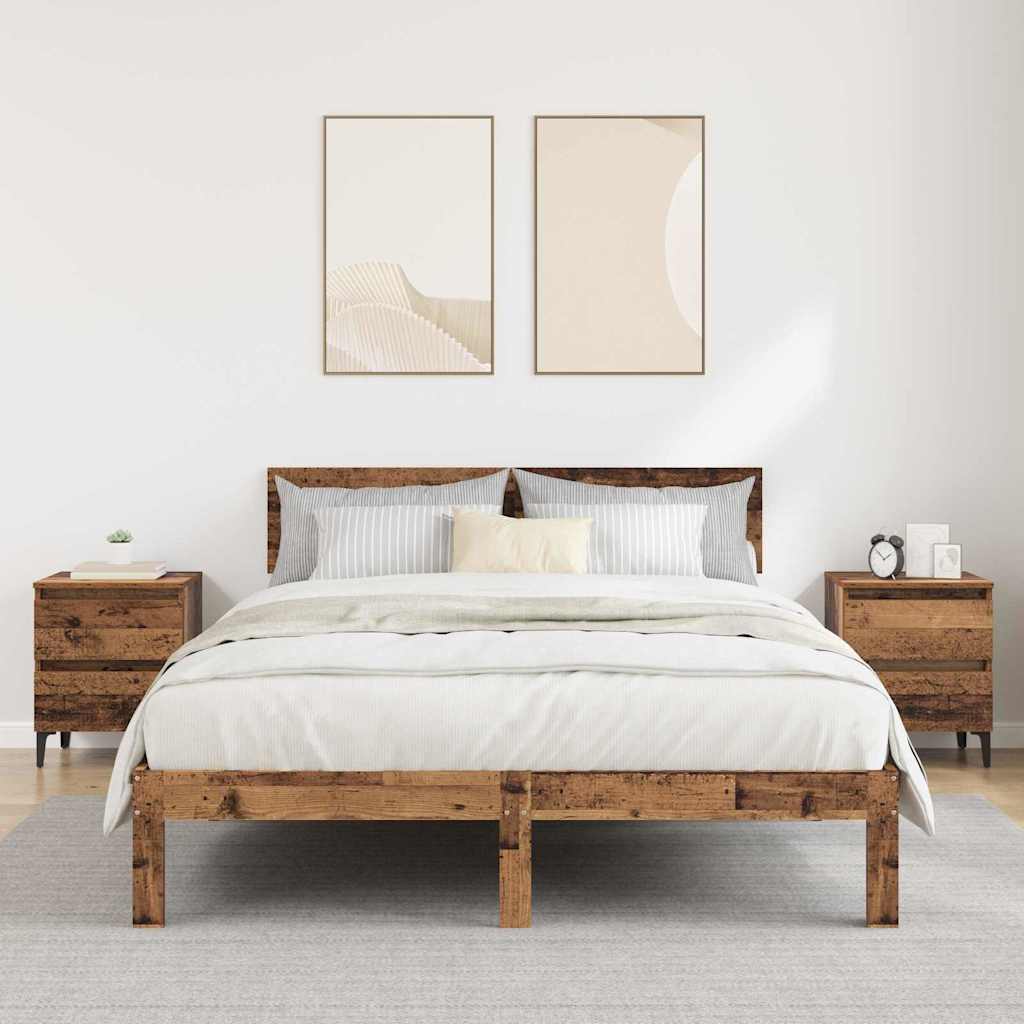 Nachttisch 2 stk. Altholz 40 x 35 x 50 cm Holzwerkstoff