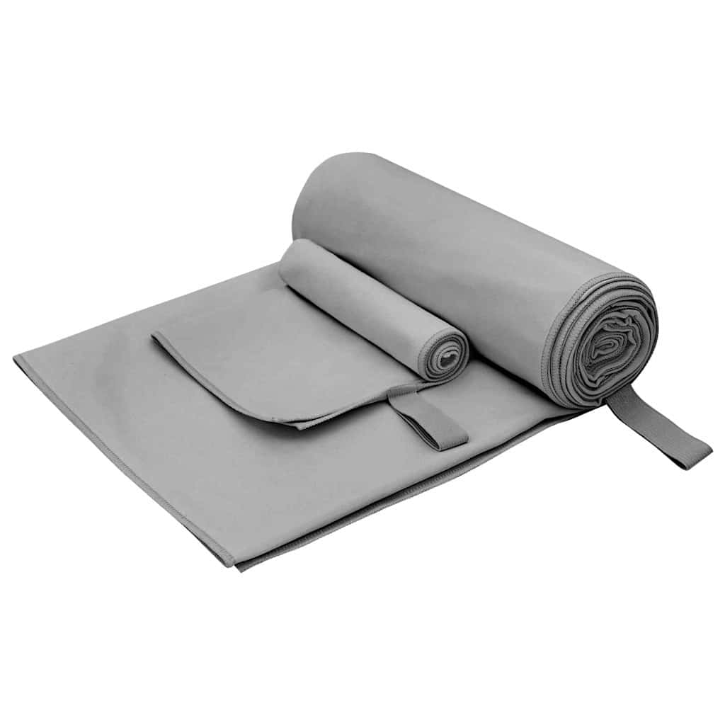 Sporthandtuch Set 2 Stk. Dunkelgrau 50 x 30 cm, 200 x 100 cm