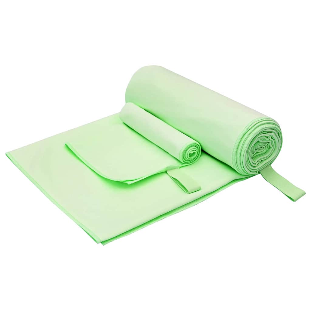 Sporthandtuch Set 2 Stk. Grün 50 x 30 cm, 200 x 100 cm
