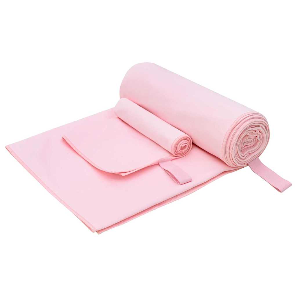 Sporthandtuch Set 2 Stk. Rosa 50 x 30 cm, 200 x 100 cm
