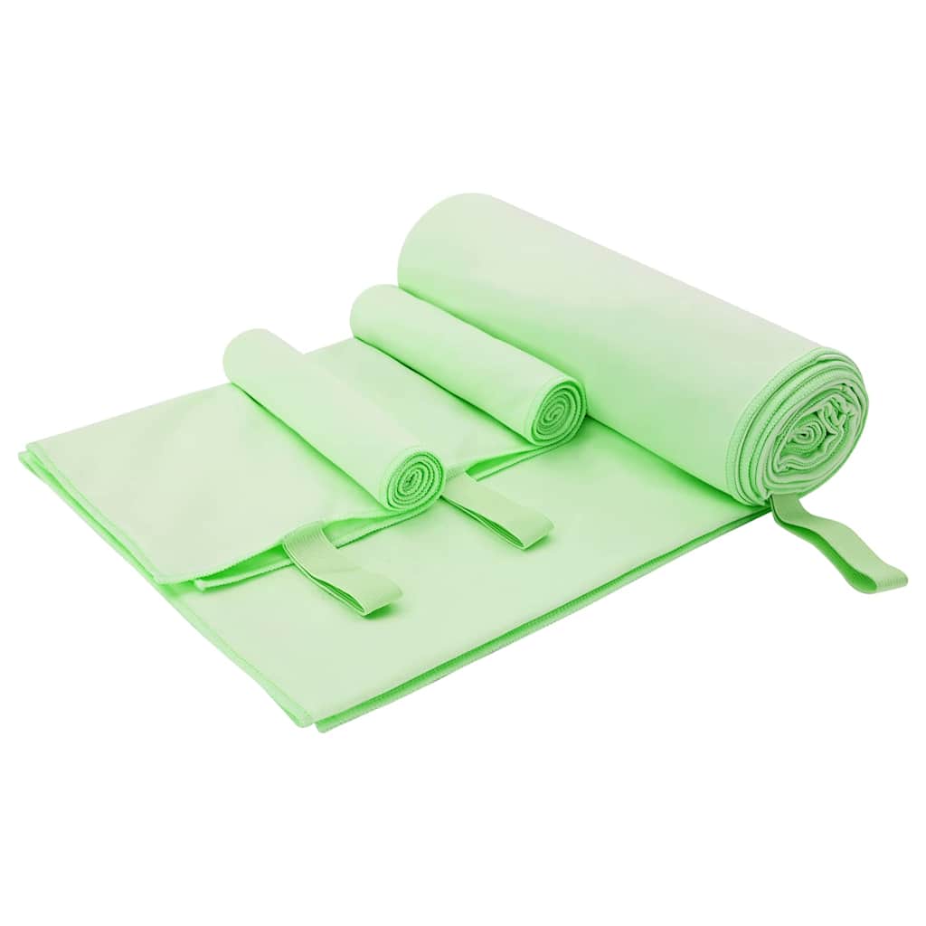 Sporthandtuch Set 3 Stk. Grün 210 x 100 cm