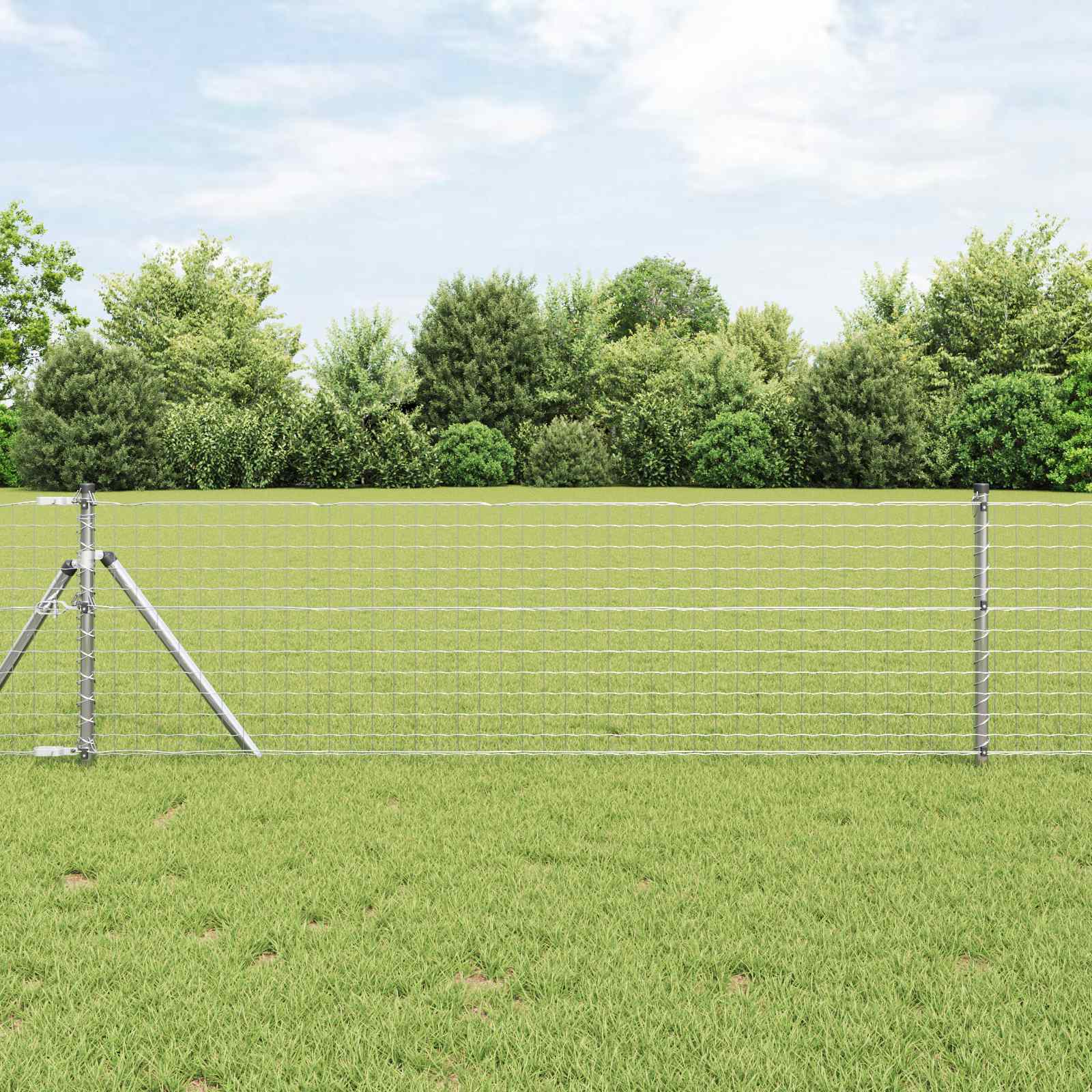 Zaunpfosten 2 Stk. Silber 70 cm Pulverbeschichteter Stahl