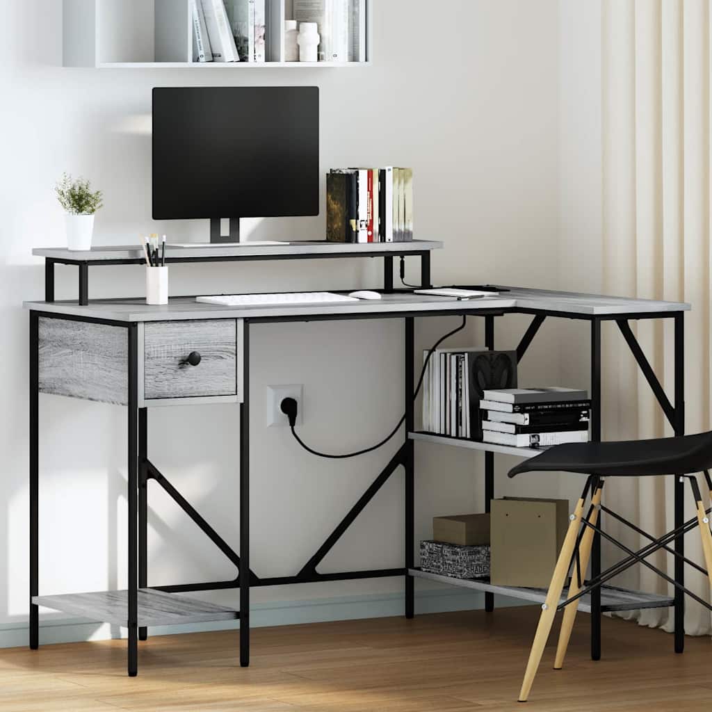 Schreibtisch Sonoma-Grau 120 x 79 x 86,5 cm Holzwerkstoff