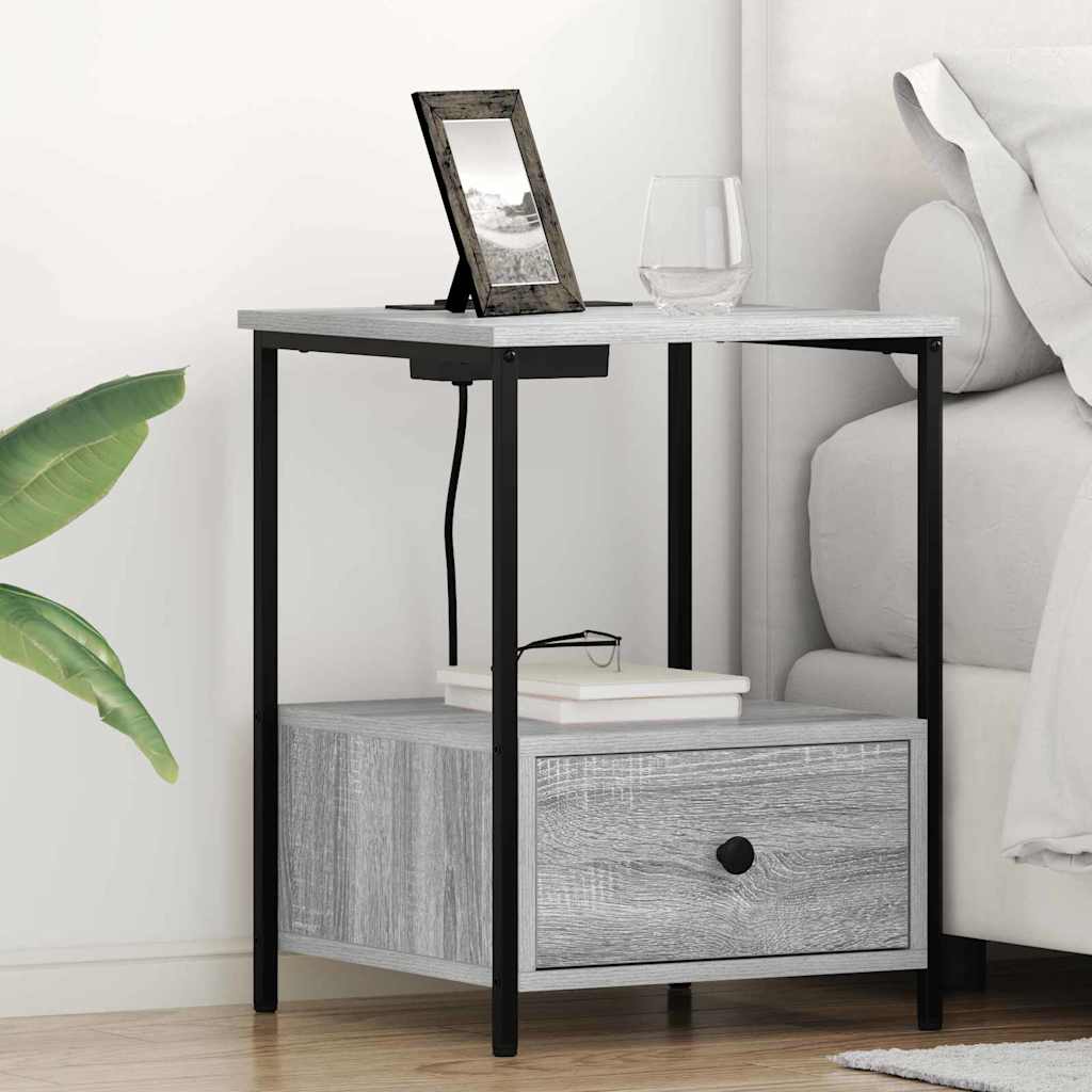 Nachttisch 2 stk. Graues Sonoma 42 x 41 x 56 cm Holzwerkstoff