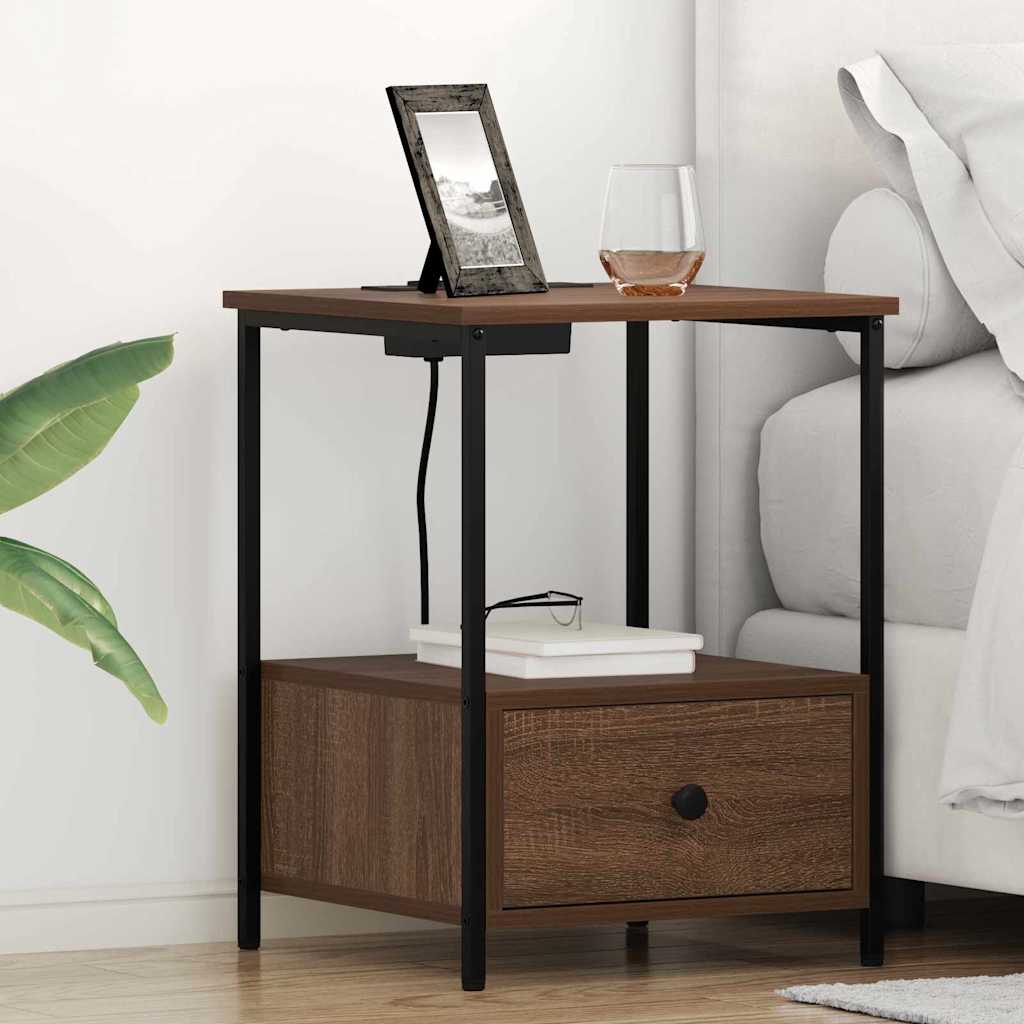 Nachttisch 2 stk. Braun Eichen-Optik 42 x 41 x 56 cm