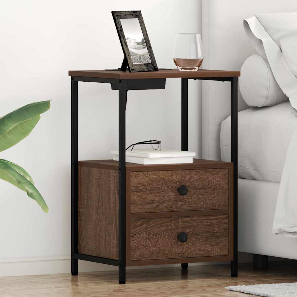 Nachttisch 2 Stk. Braun Eichen-Optik 40 x 31 x 60 cm