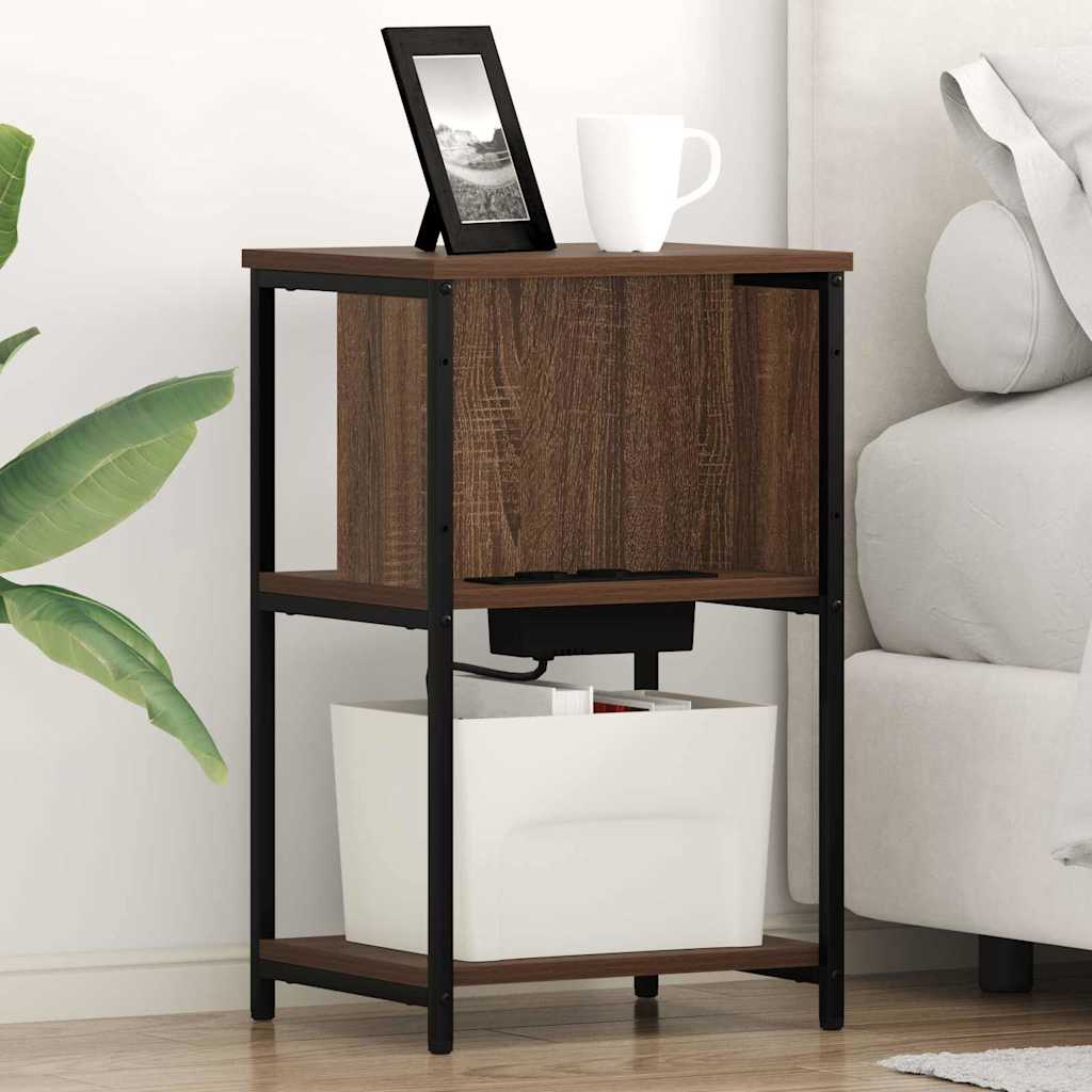 Nachttisch 2 Stk. Braun Eichen-Optik 38 x 31 x 61 cm