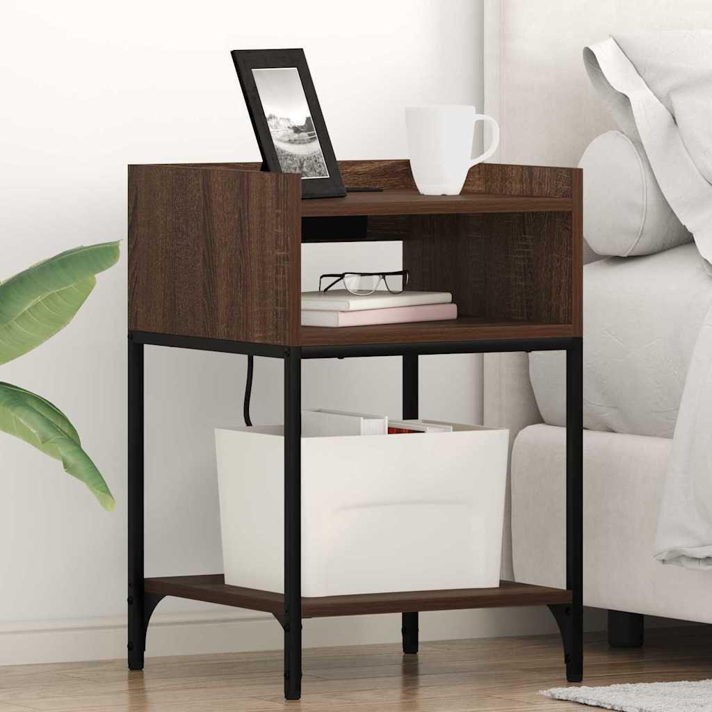 Nachttisch 2 Stk. Braun Eichen-Optik 40 x 40 x 61 cm