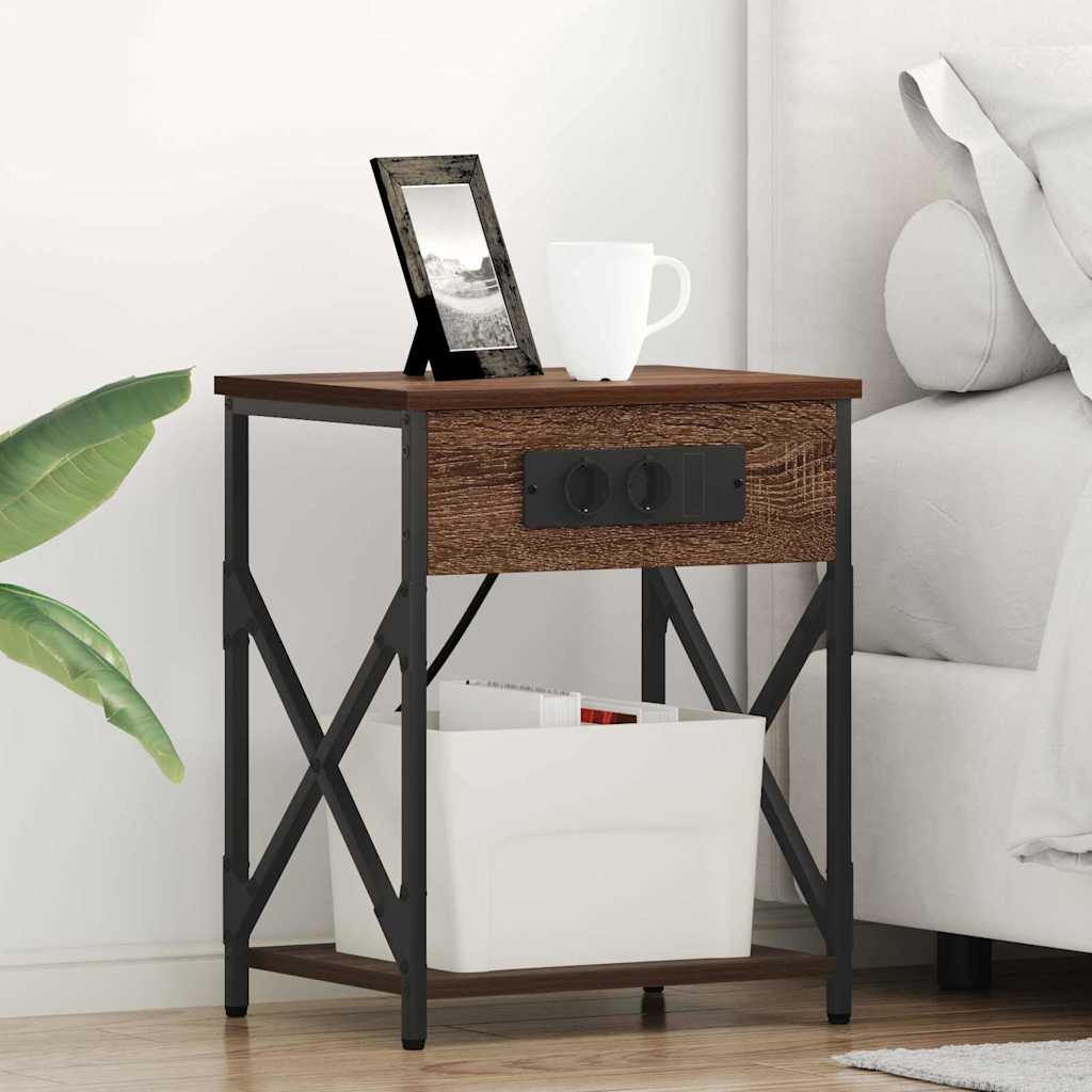 Nachttisch 2 Stk. Braun Eichen-Optik 41 x 31 x 51 cm