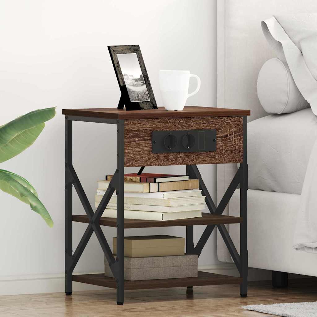 Nachttisch 2 Stk. Braun Eichen-Optik 41 x 31 x 51 cm
