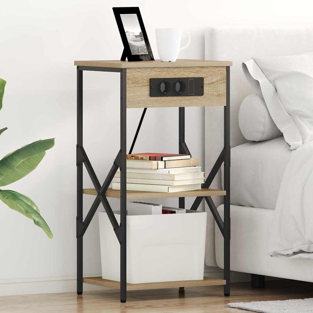 Nachttisch 2 Stk. Sonoma-Eiche 41 x 31 x 76 cm Holzwerkstoff