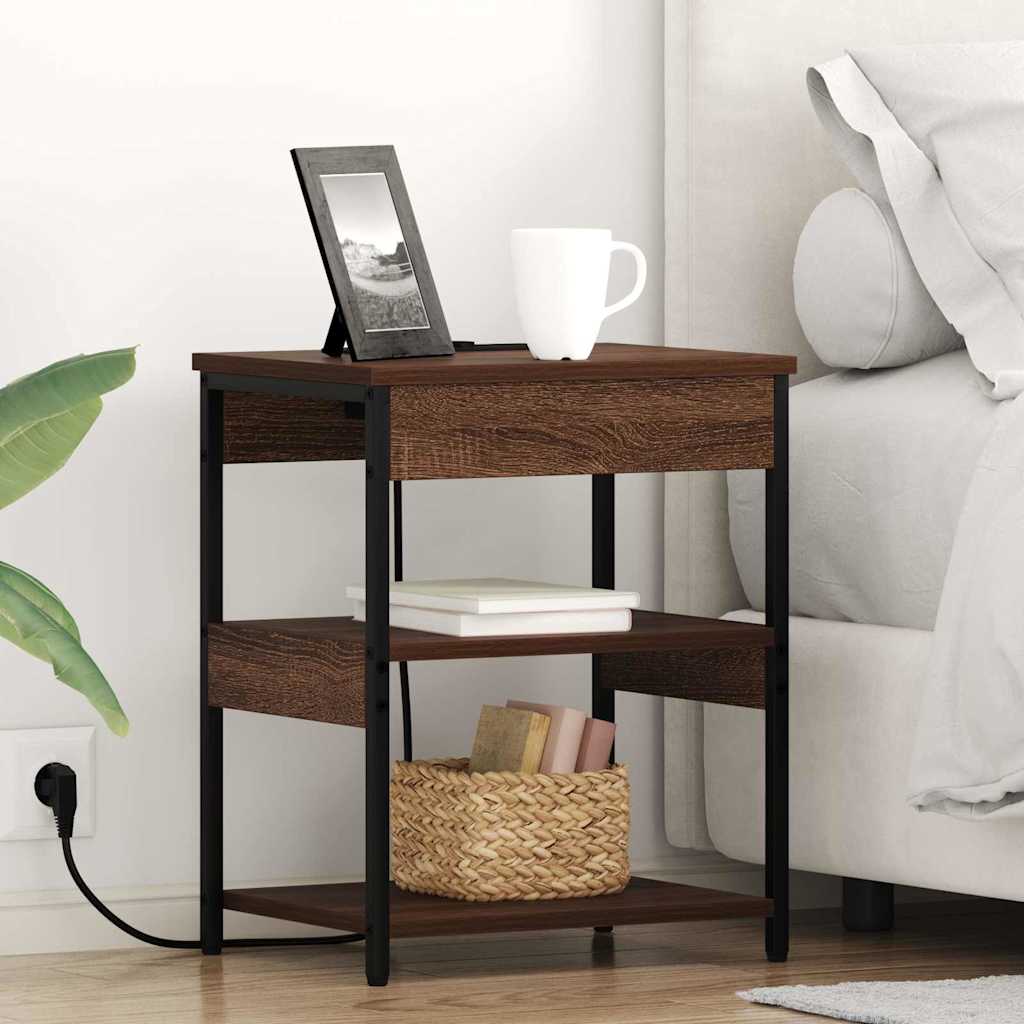 Nachttisch 2 Stk. Braun Eichen-Optik 41 x 31 x 51 cm