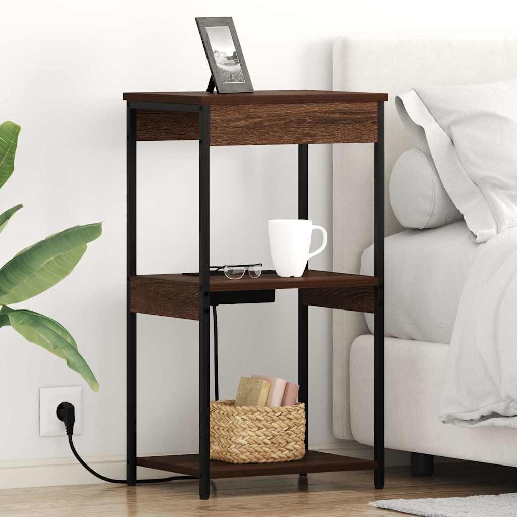 Nachttisch Braun Eichen-Optik 41 x 31 x 76 cm Holzwerkstoff
