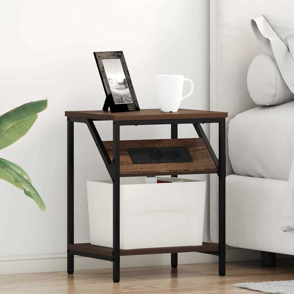 Nachttisch 2 stk. Braun Eichen-Optik 38 x 30 x 48 cm