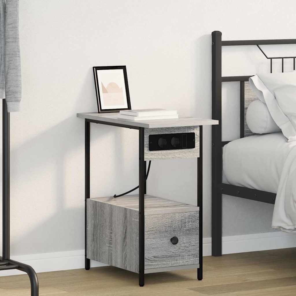 Nachttisch Sonoma-Grau 60 x 30 x 61 cm Holzwerkstoff