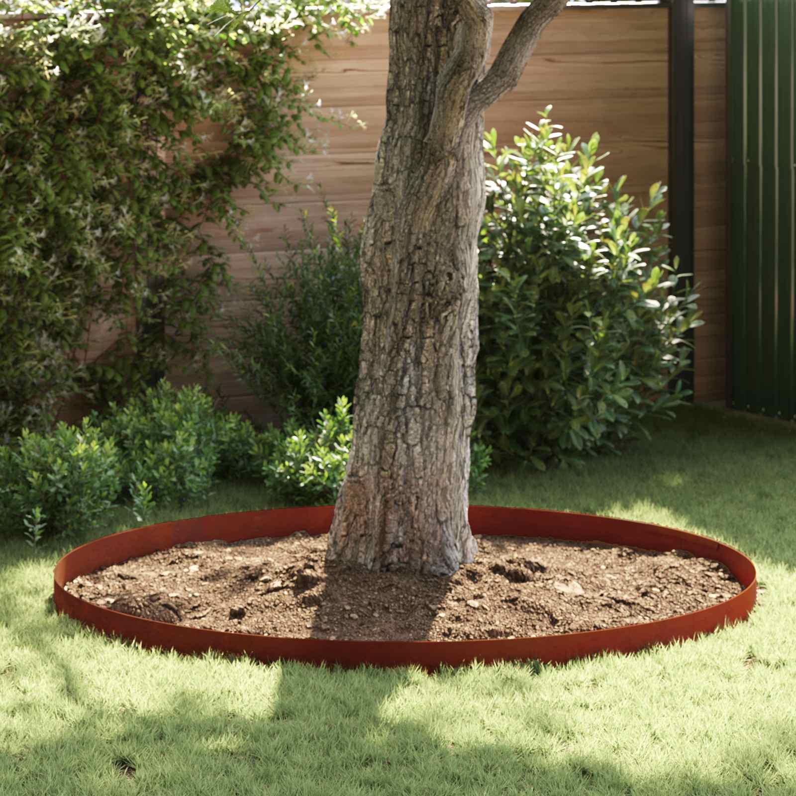 Raseneinfassung 4 stk. 450 x 15 cm Wetterfeststahl Rostig