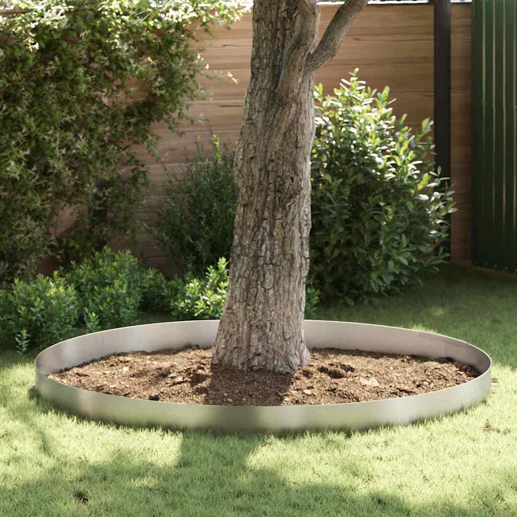 Raseneinfassung 450 x 20 cm Edelstahl Silber