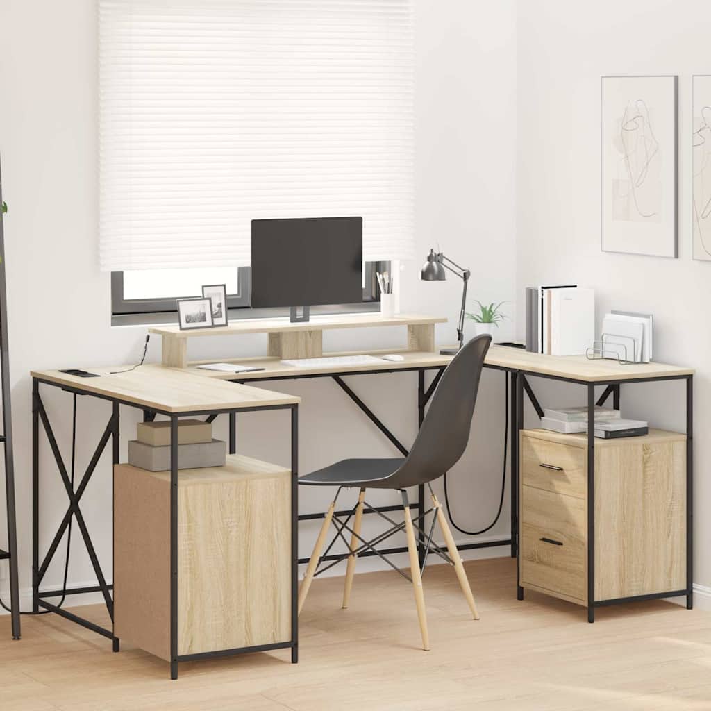 Schreibtisch Sonoma-Eiche Holzwerkstoff 182 x 101 x 87,5 cm