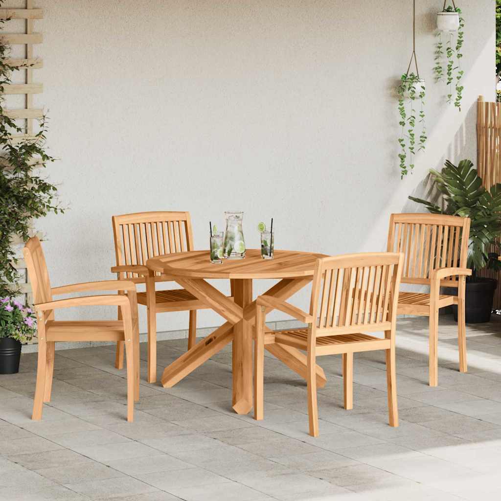 Garten Essgruppe 5 stk. Natur Massivholz Akazie