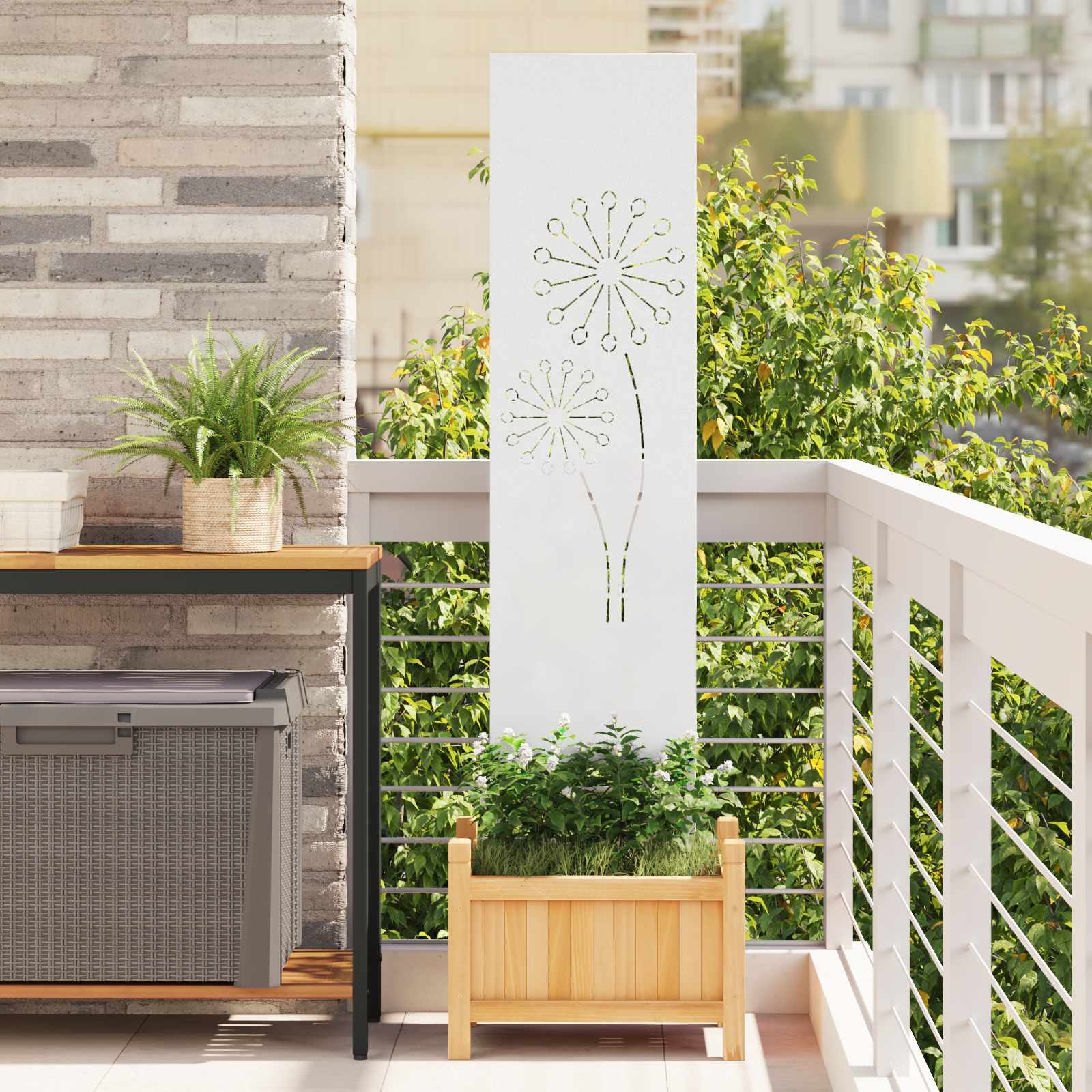 Garten Sichtschutz-Leinwand Weiß 32 x 140 cm