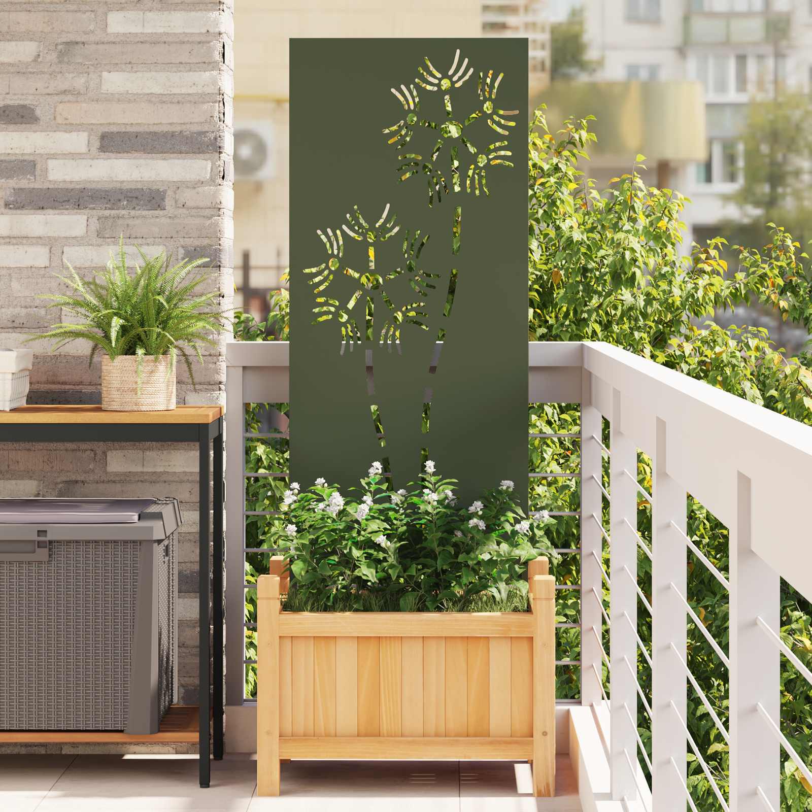Garten Sichtschutz-Leinwand Olivgrün 50 x 140 cm