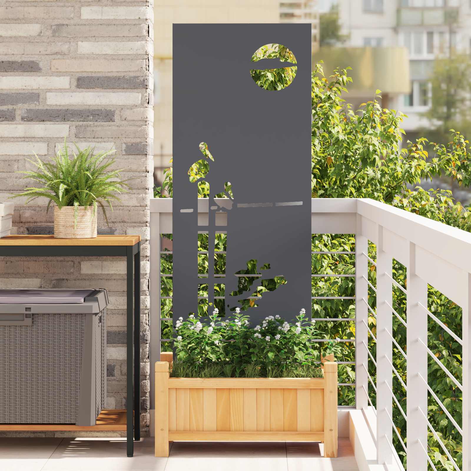 Garten Sichtschutz-Leinwand Anthrazit 50 x 140 cm