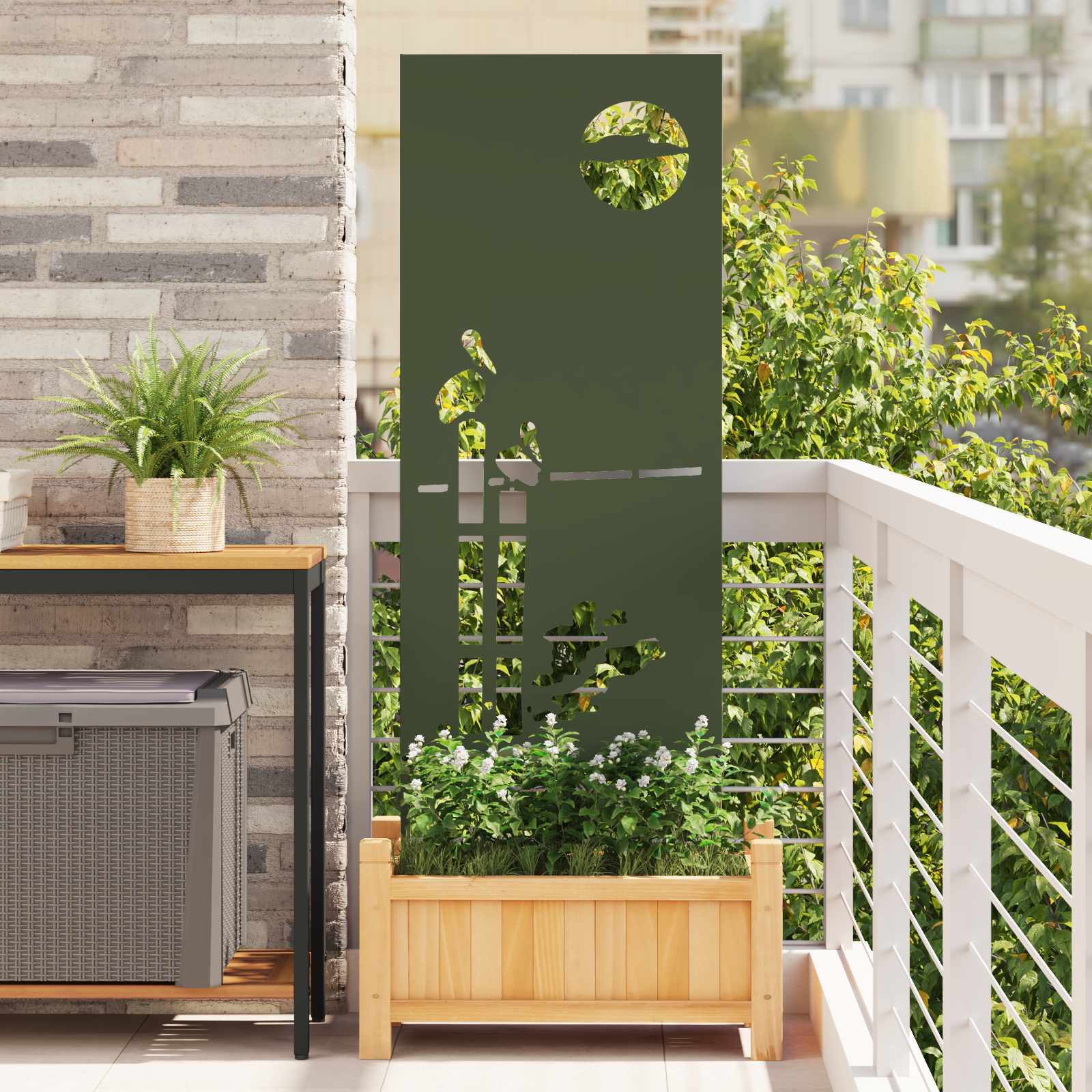 Garten Sichtschutz-Leinwand Olivgrün 50 x 140 cm