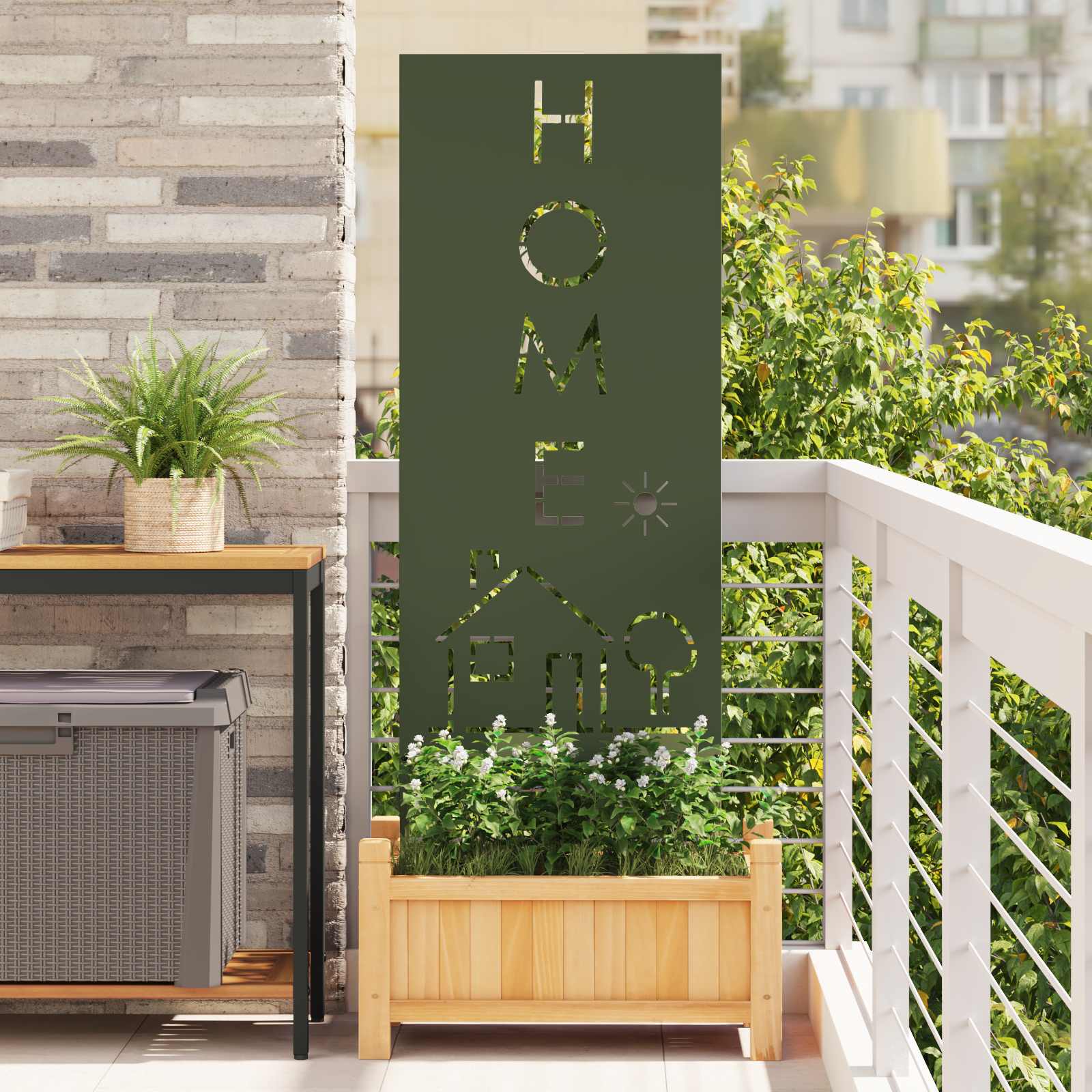 Garten Sichtschutz-Leinwand Olivgrün 50 x 140 cm