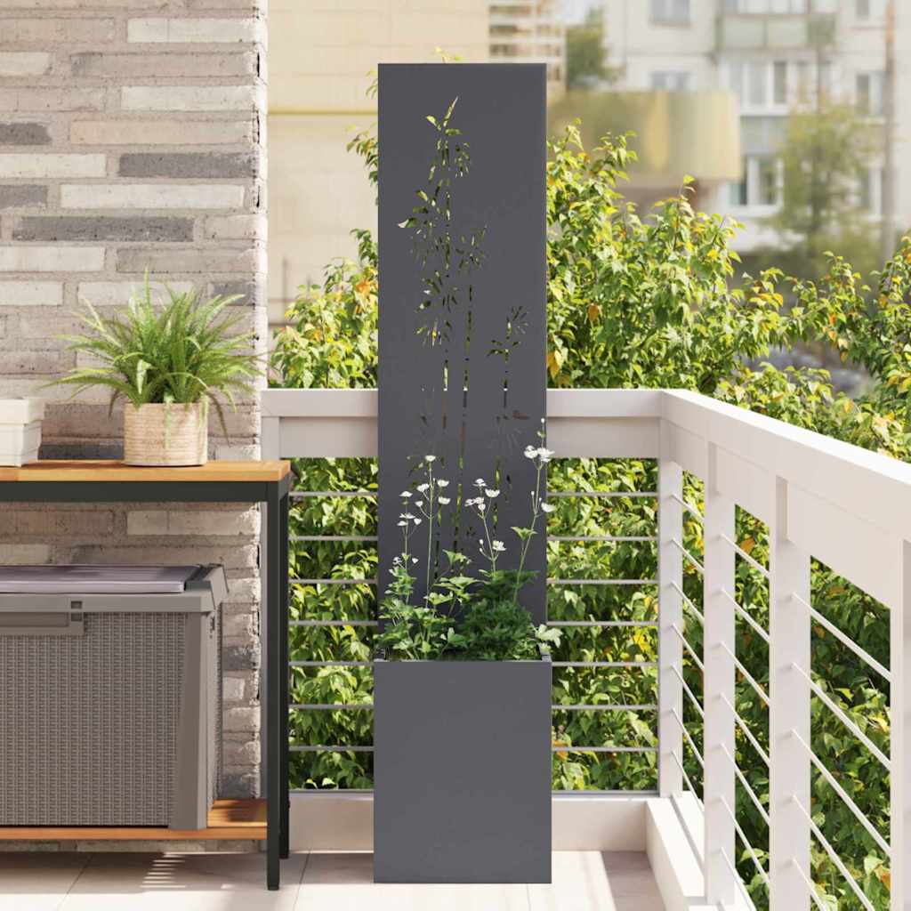 Garten Sichtschutz-Leinwand Floral Anthrazit 32 x 32 x 150 cm