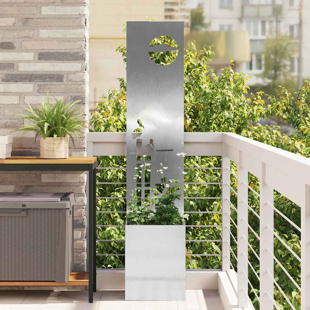 Garten Sichtschutz-Leinwand Silber 32 x 32 x 150 cm Edelstahl