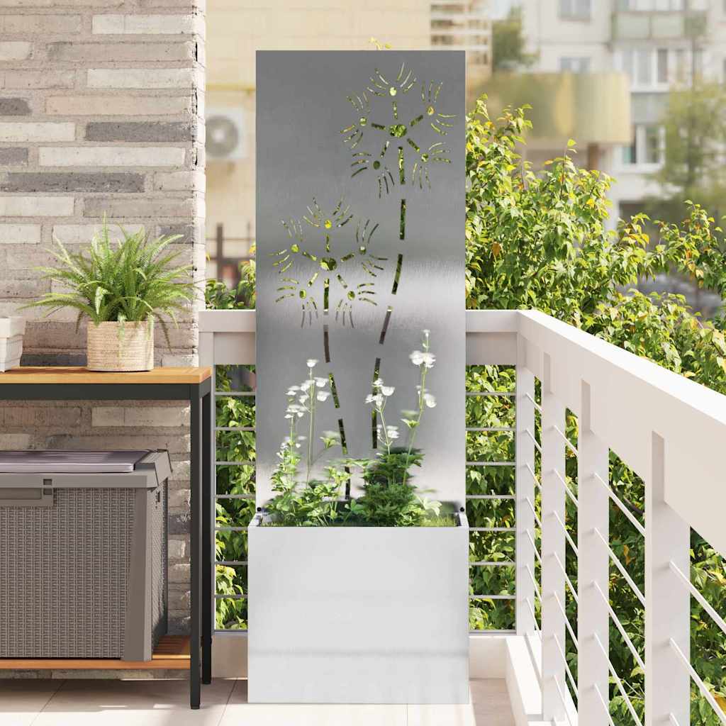 Garten Sichtschutz-Leinwand Silber 50 x 32 x 150 cm Edelstahl
