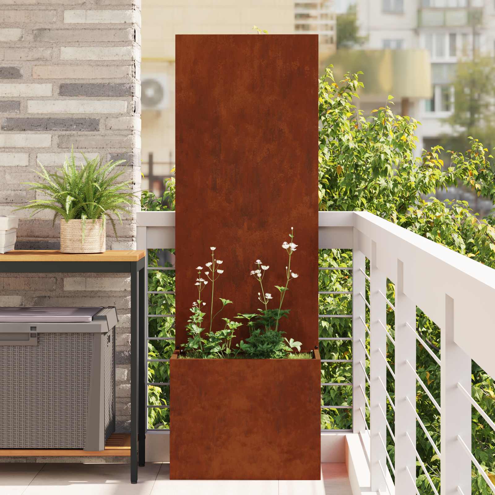 Garten Sichtschutz-Leinwand Rostig 50 x 32 x 150 cm
