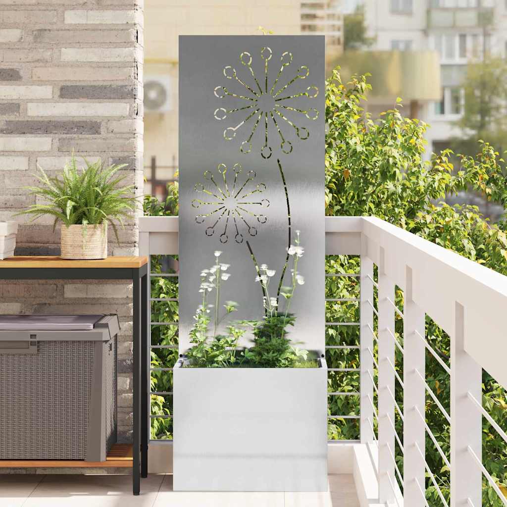 Garten Sichtschutz-Leinwand Silber 50 x 32 x 150 cm Edelstahl