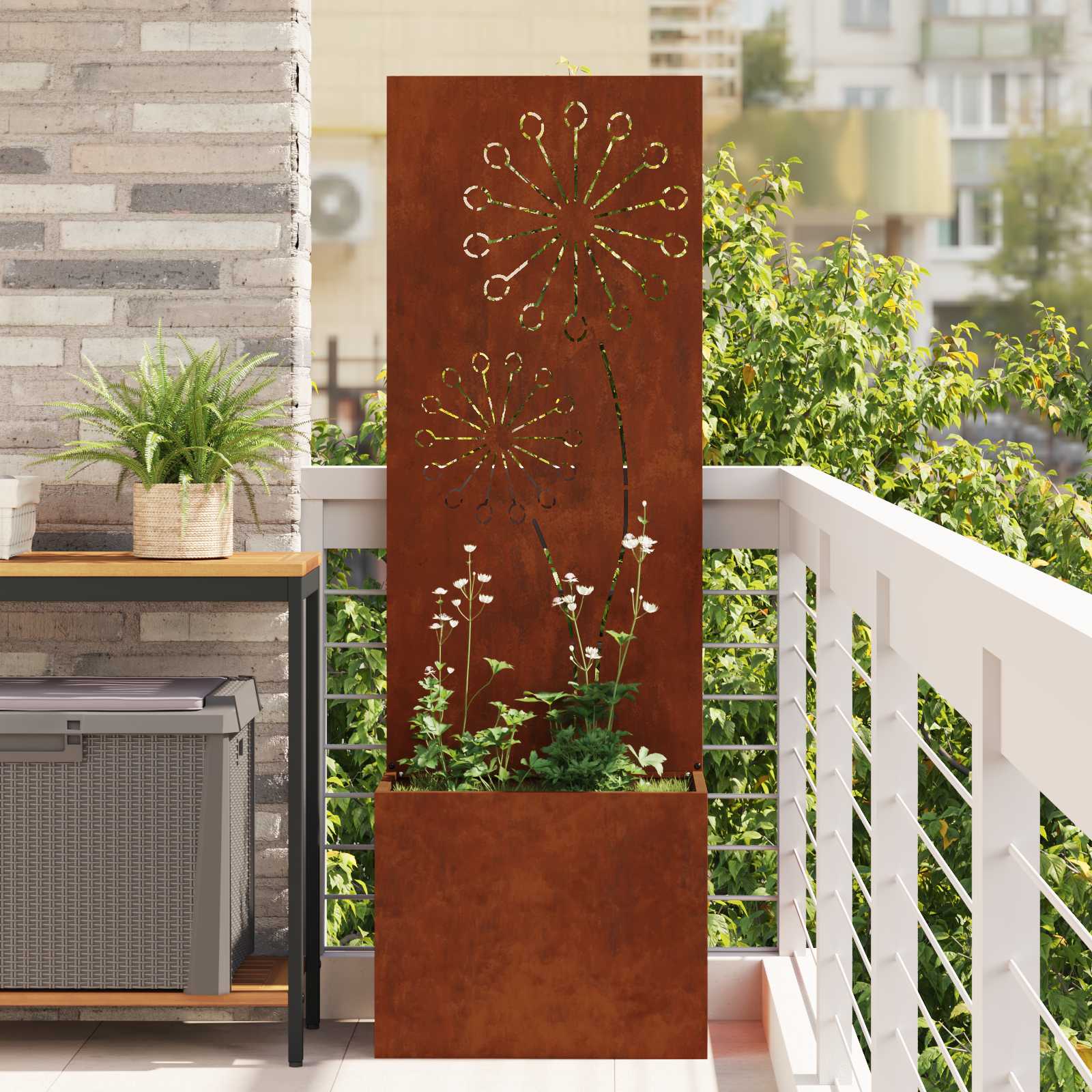 Garten Sichtschutz-Leinwand Rostig 50 x 32 x 150 cm