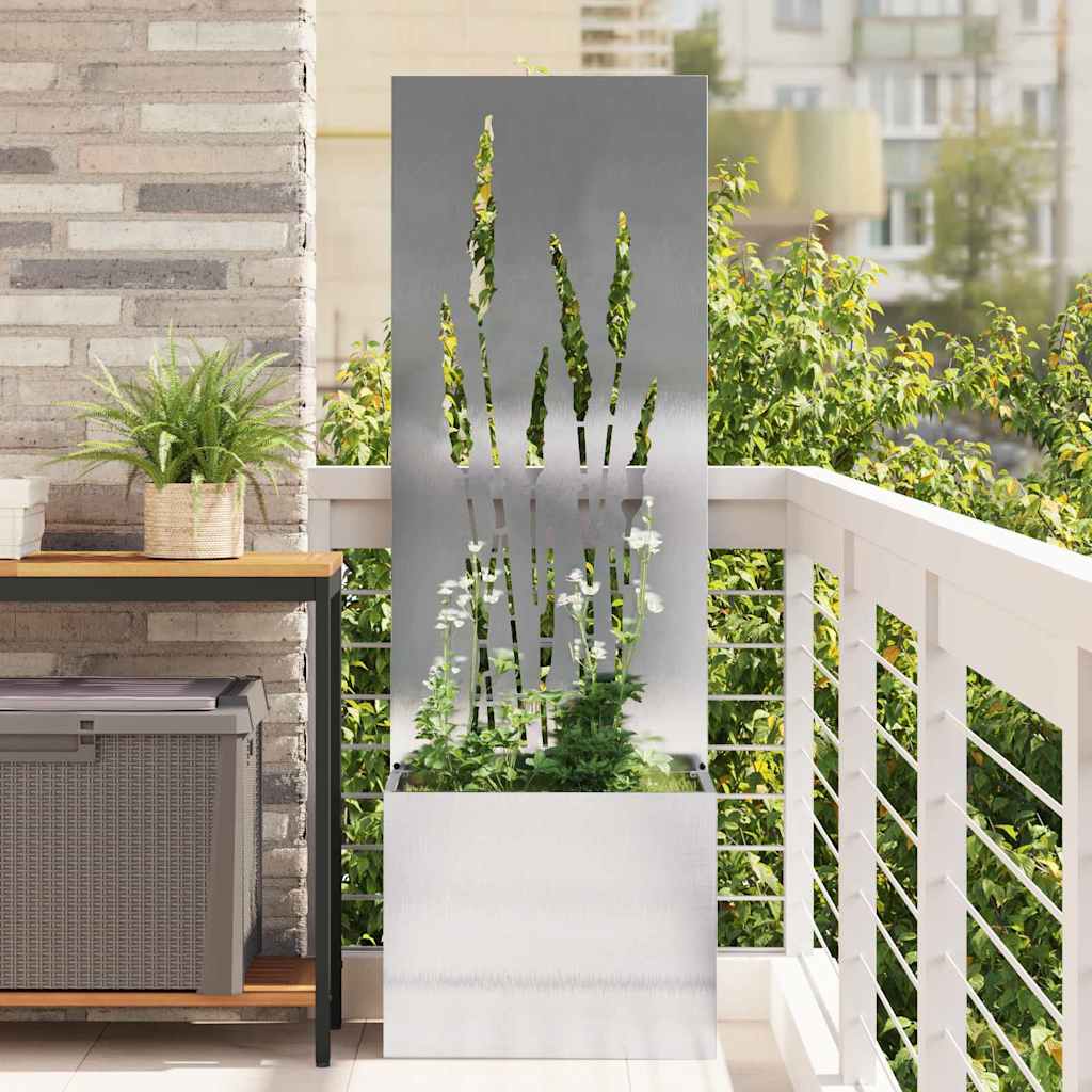 Garten Sichtschutz-Leinwand Silber 50 x 32 x 150 cm Edelstahl