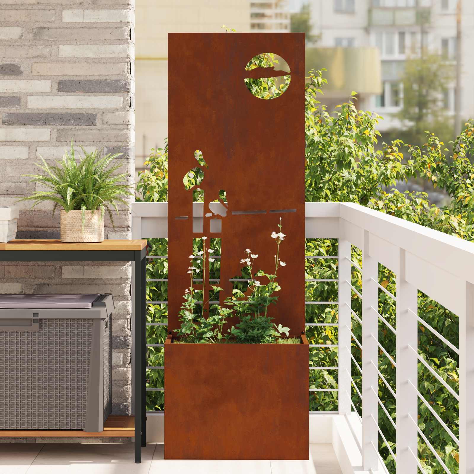 Garten Sichtschutz-Leinwand Rostig 50 x 32 x 150 cm
