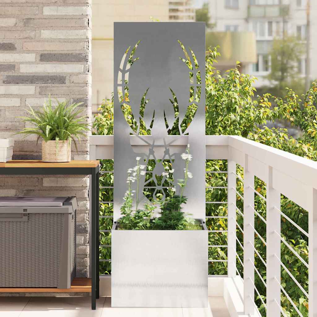 Garten Sichtschutz-Leinwand Silber 50 x 32 x 150 cm Edelstahl