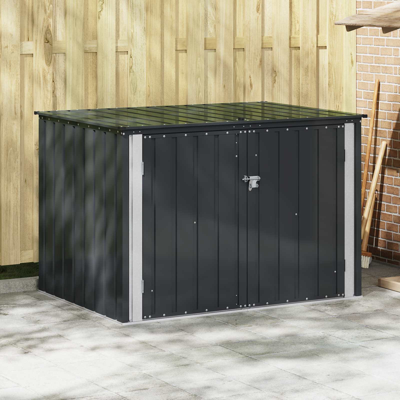 Gartenlagerbox Schwarz 151,5 x 107 x 100 cm Stahl