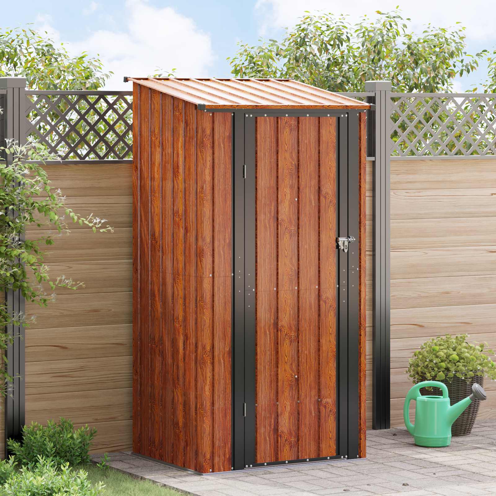 Gartenhütten Braun 103 x 86 x 200 cm Metall