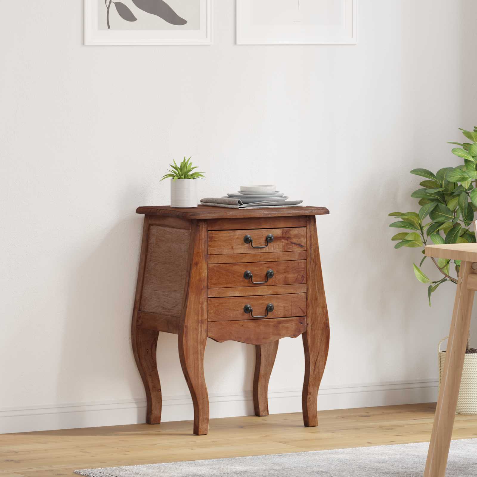 Aufbewahrungstruhe 48 x 35 x 64 cm Massives Mahagoni Holz