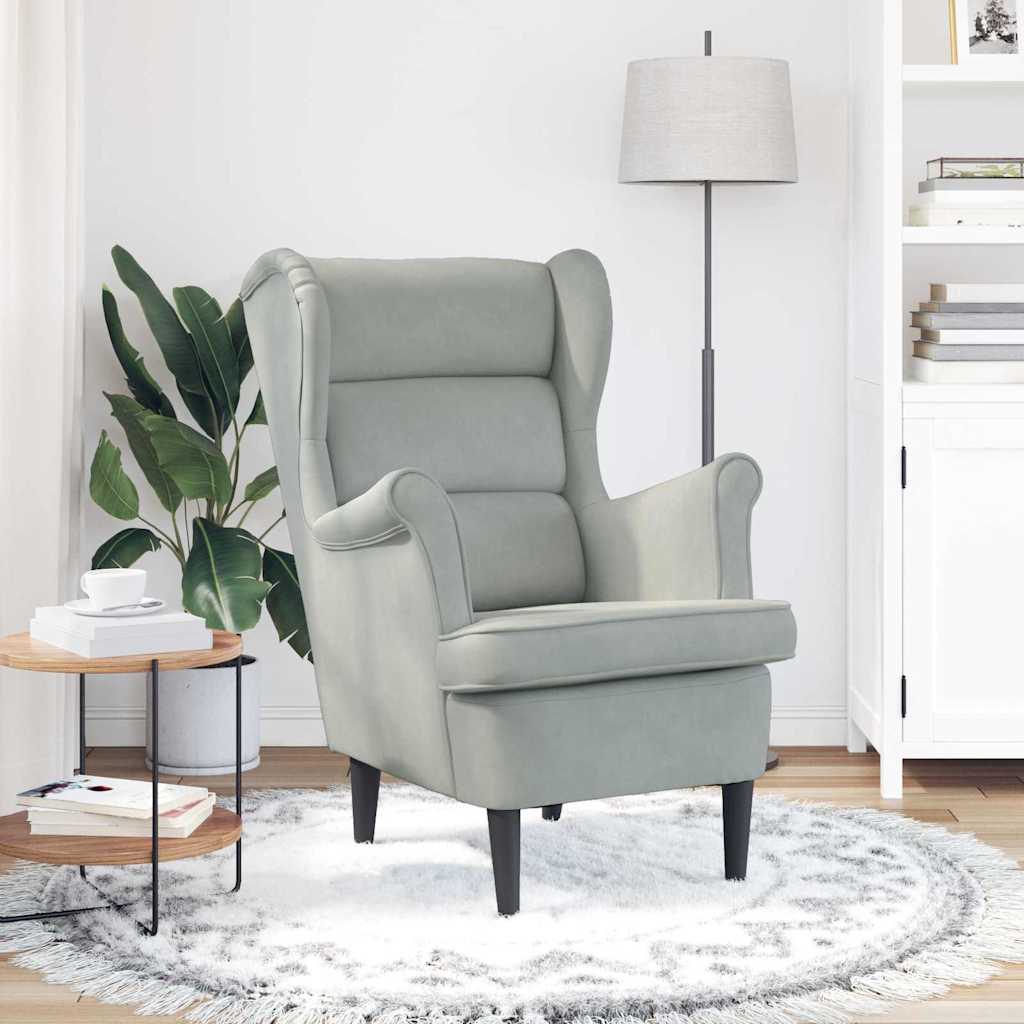 Sessel Hellgrau Samt