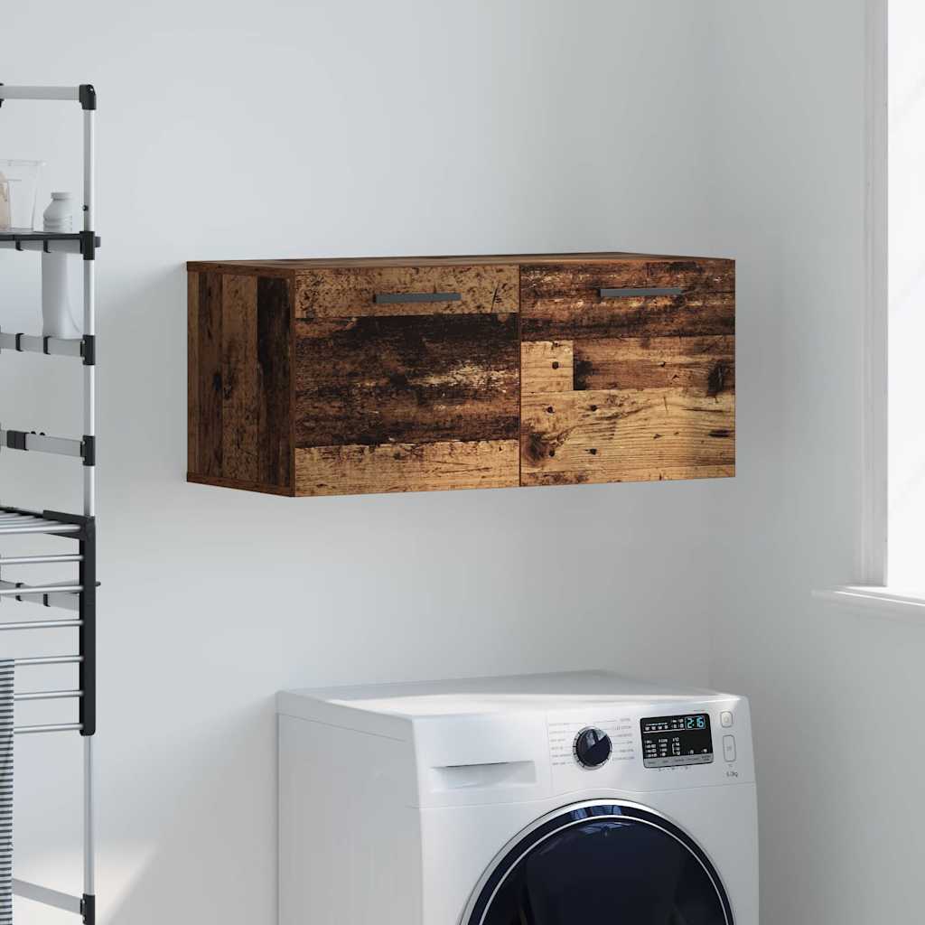 Wandschrank 80 x 36.5 x 35 cm Holzwerkstoff Altholz