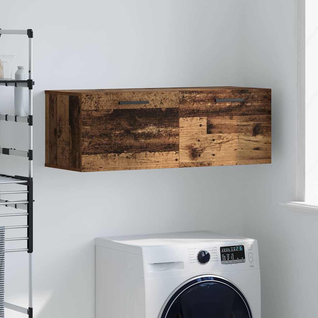 Wandschrank 100 x 36,5 x 35 cm Holzwerkstoff Altholz