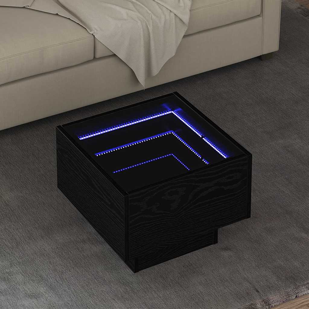 Couchtisch Schwarz Eichen-Optik 40 x 40 x 30 cm