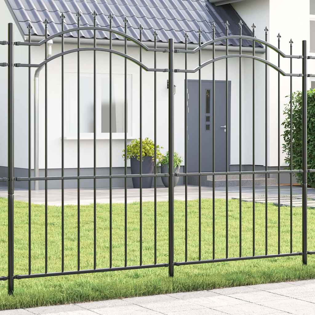 Gartenzaun WOERDEN 240 x 215 cm Pulverbeschichteter Stahl Grau
