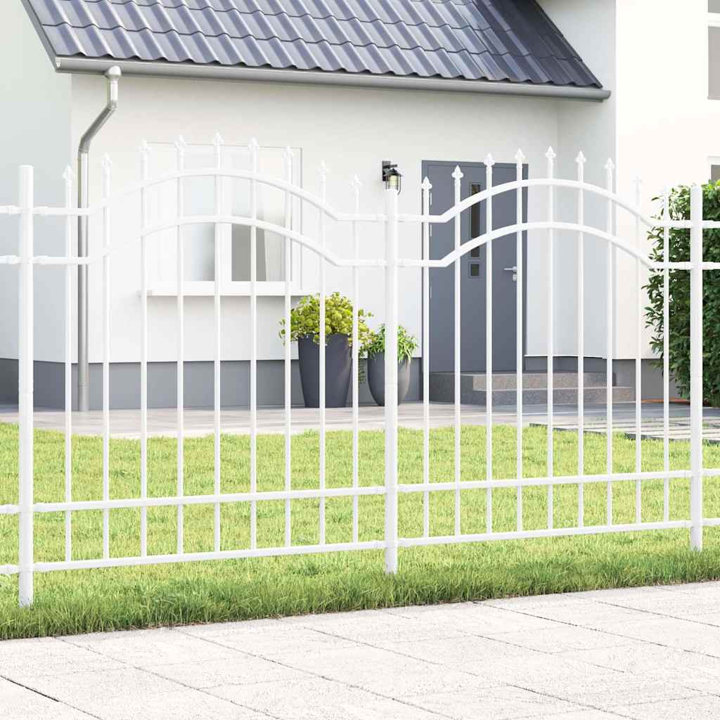 Gartenzaun WOERDEN 240 x 165 cm Pulverbeschichteter Stahl Weiß