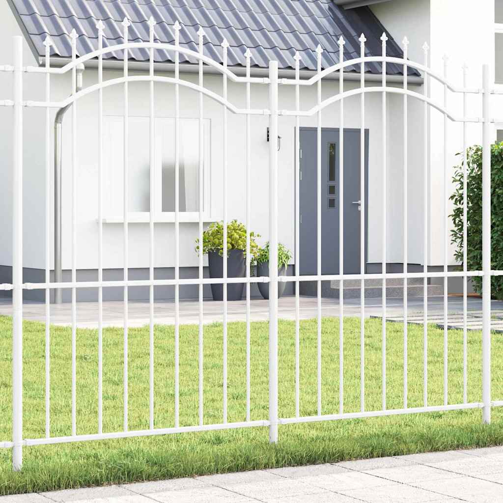 Gartenzaun WOERDEN 240 x 215 cm Pulverbeschichteter Stahl Weiß