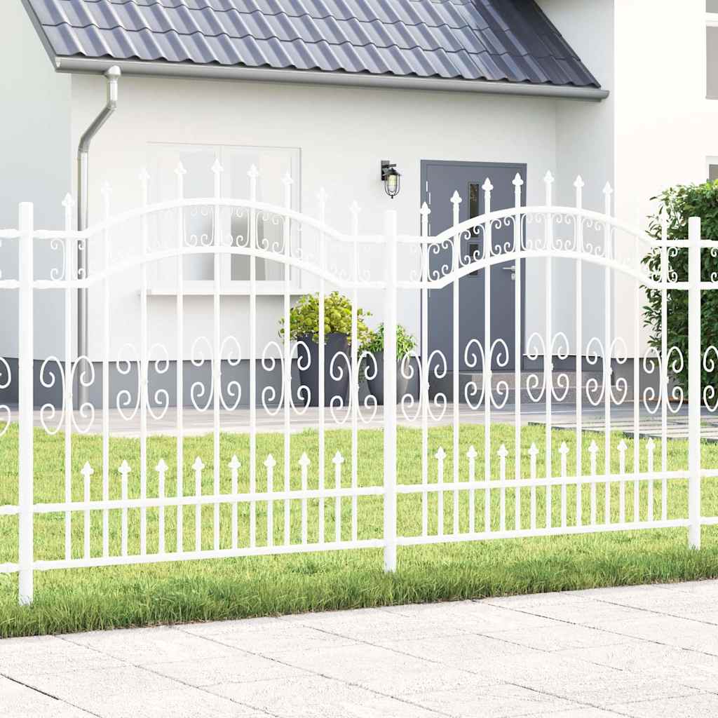 Gartenzaun KAMPEN 240 x 166 cm Pulverbeschichteter Stahl Weiß